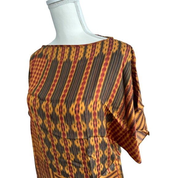 LAUREN RALPH LAUREN 100% Silk Patterned Top Size Medium - Picture 2 of 6